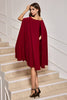 Load image into Gallery viewer, Burgundy Bodycon Off the Shoulder Midi Cocktail Dress With Cape Sleeves