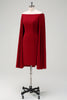 Load image into Gallery viewer, Burgundy Off the Shoulder Bodycon Cocktail Dress With Cape Sleeves