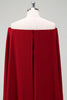 Load image into Gallery viewer, Burgundy Off the Shoulder Bodycon Cocktail Dress With Cape Sleeves