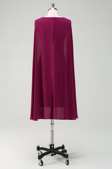 Grape Bodycon Cocktail Dress With Cape