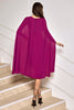 Load image into Gallery viewer, Grape Bodycon Midi Cocktail Party Dress With Cape Sleeves