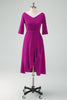 Load image into Gallery viewer, Grape Purple Asymmetrical Cocktail Dress with Half Sleeves