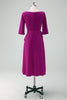 Load image into Gallery viewer, Grape Purple Asymmetrical Cocktail Dress with Half Sleeves