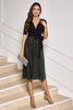 Load image into Gallery viewer, Sparkly Black A-Line Sequin Cocktail Dress with Half Sleeves