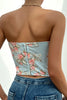 Load image into Gallery viewer, Pink Flower Printed Strapless Corset Top