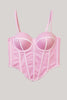 Load image into Gallery viewer, Pink Spaghetti Straps Asymmetrical Hem Corset Top