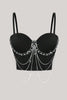 Load image into Gallery viewer, Sparkly Black Beading Corset Bustier Top