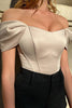 Load image into Gallery viewer, Black Off the Shoulder Satin Corset Bustier Top