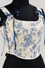 Load image into Gallery viewer, Blue Flower Lace-Up Back Corset Bustier Top