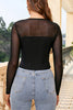 Load image into Gallery viewer, Black Corset Top with Sheer Long Sleeves