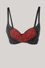 Load image into Gallery viewer, Elegant Black Crop Top with Red Heart