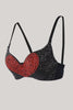 Load image into Gallery viewer, Elegant Black Crop Top with Red Heart