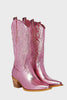 Load image into Gallery viewer, Fuchsia Embroidered Mid Calf Cowgirl Boots