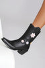 Load image into Gallery viewer, Black Mid Calf Chunky Heel Cowgirl Boots