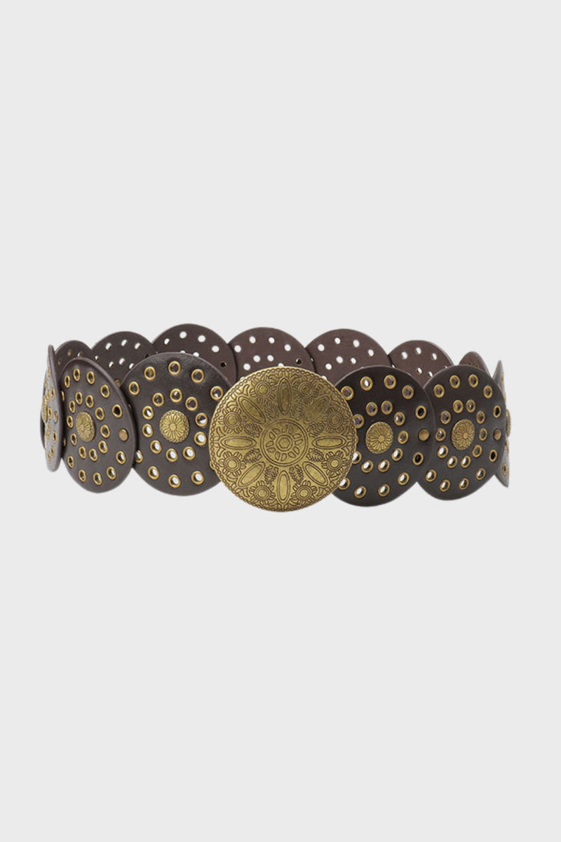 Load image into Gallery viewer, Boho Western Cowgirl Wide Hollow Disc Belt