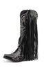 Load image into Gallery viewer, Women&#39;s Black Embroidery Tassel Leather Boots