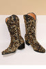 Load image into Gallery viewer, Glitter Black Mid Calf Sequins Snip Toe Chunky Heeled Boots