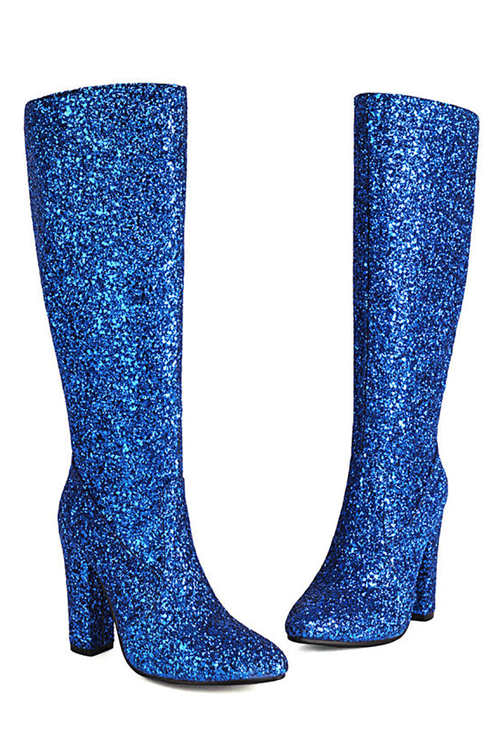 Sparkly Blue High Heel Cowgirl Boots