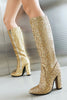 Load image into Gallery viewer, Sparkly Blue High Heel Cowgirl Boots