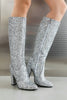 Load image into Gallery viewer, Sparkly Blue High Heel Cowgirl Boots