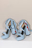 Load image into Gallery viewer, Women&#39;s Black Embroidery Strappy Chunky Heel Open Toe Sandals Shoes