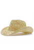 Load image into Gallery viewer, Apricot Knitting Western Cowboy Hat Straw Hat Hollow Out Sunhat