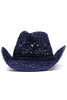 Load image into Gallery viewer, Apricot Knitting Western Cowboy Hat Straw Hat Hollow Out Sunhat