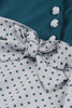 Load image into Gallery viewer, Blue White Polka Dots Square Neck Vintage 1950s Dress