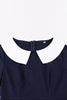 Load image into Gallery viewer, Navy Round Neck A Line Vintage 1950s Dress