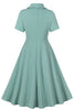 Load image into Gallery viewer, Green Ruffles Short Sleeves Retro 1950s Dress