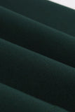 Dark Green Ruffled Short Sleeves 1950s Dress