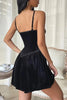 Load image into Gallery viewer, Black A Line Spaghetti Straps Short Cocktail Dress