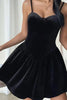 Load image into Gallery viewer, Black A Line Spaghetti Straps Short Cocktail Dress