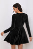 Load image into Gallery viewer, Black A Line Long Sleeves Graduation Dress