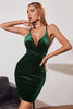 Load image into Gallery viewer, Dark Green A Line Bodycon Spaghetti Straps Short Cocktail Dress