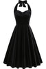 Load image into Gallery viewer, Black A Line Spaghetti Straps Short Vintage Dress