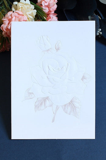 Simple Flower Print Invitation Cards