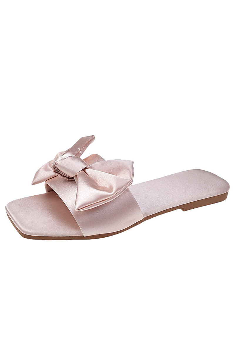 Load image into Gallery viewer, Women&#39;s Pink Slippers with Bowknot