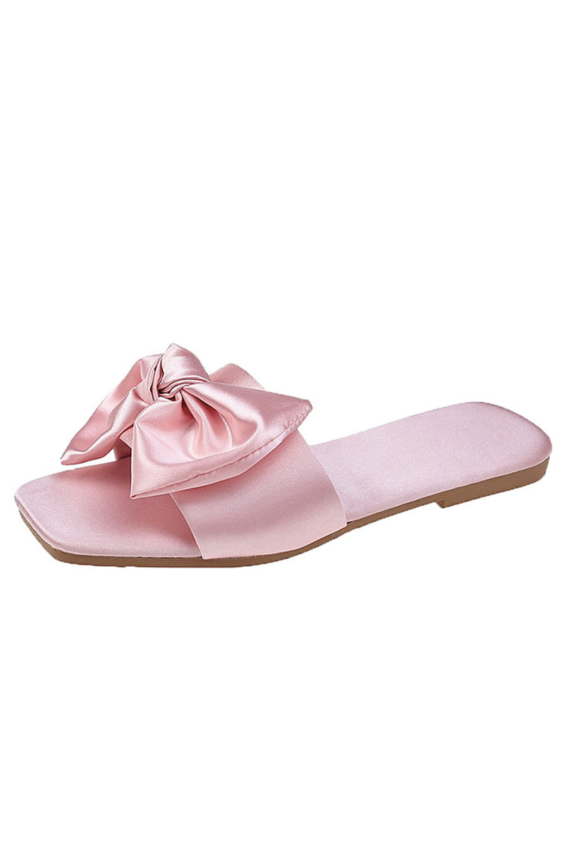 Load image into Gallery viewer, Women&#39;s Pink Slippers with Bowknot