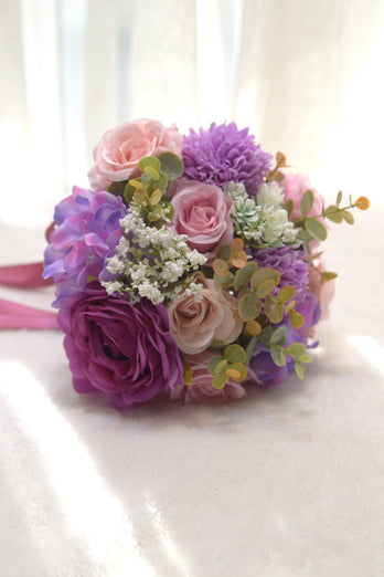 Dark Purple Wedding Handing Flowers