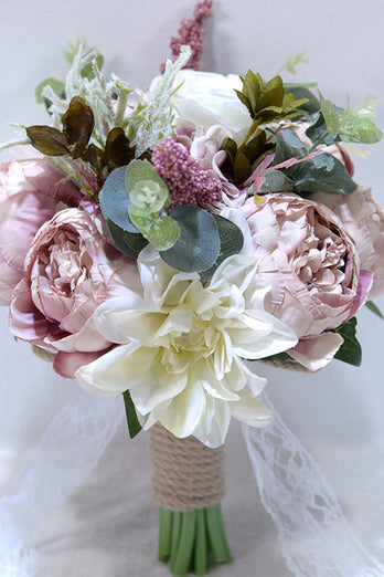 Blush Wedding Handing Flowers