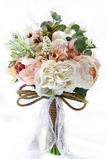 Blush Wedding Handing Flowers