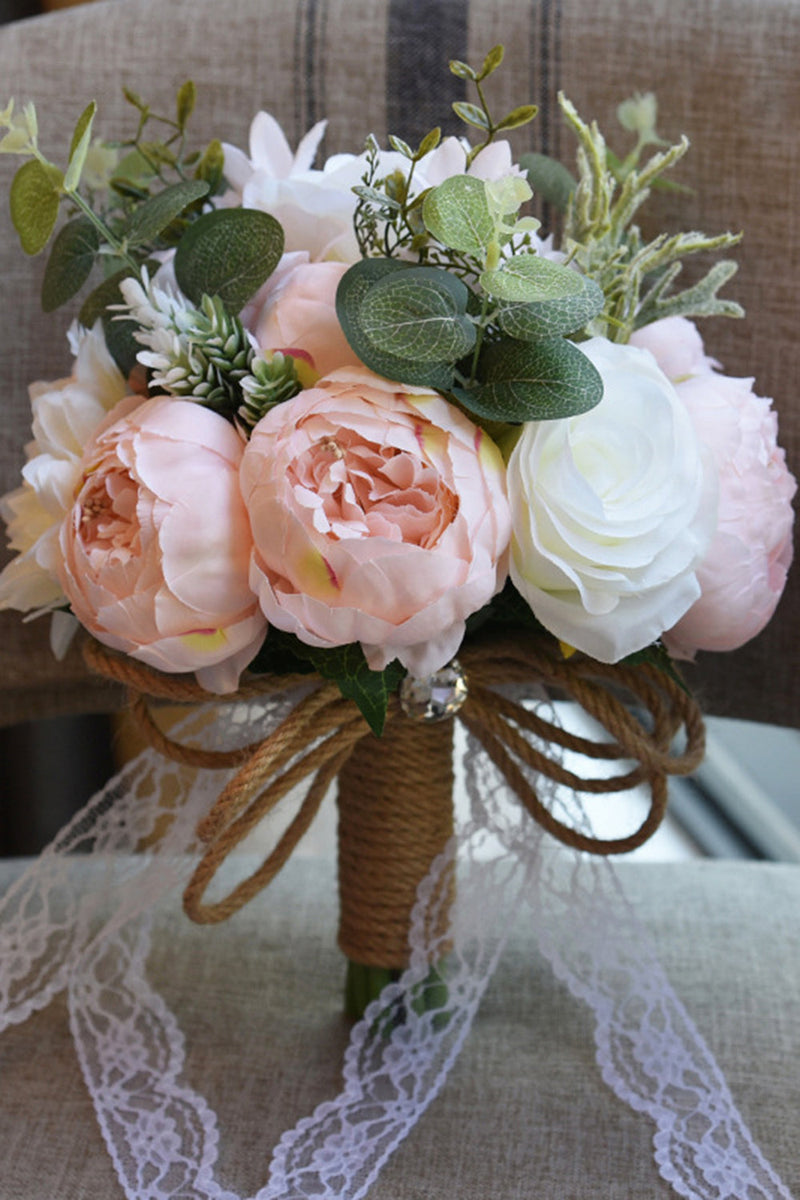 Load image into Gallery viewer, Pink Artificial Wedding Bouquet