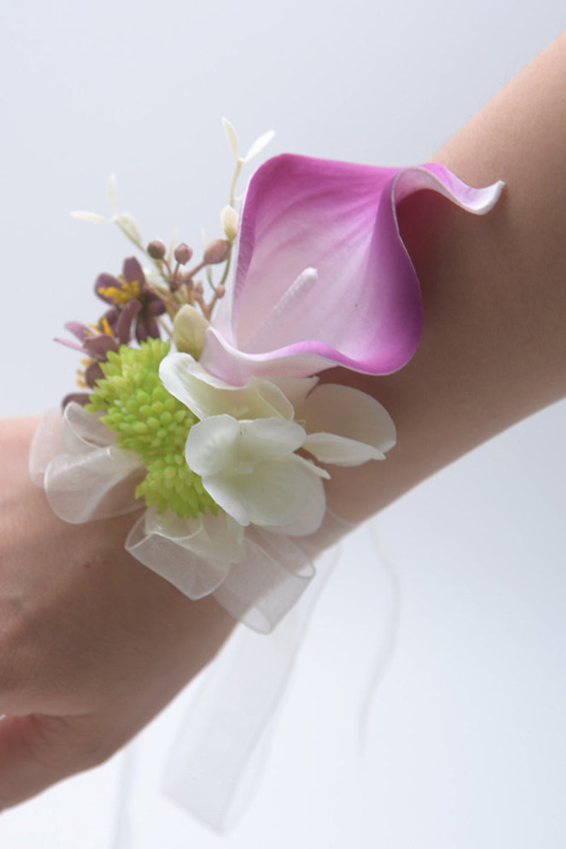 Load image into Gallery viewer, Pink Wrist Corsage for Bridesmaid