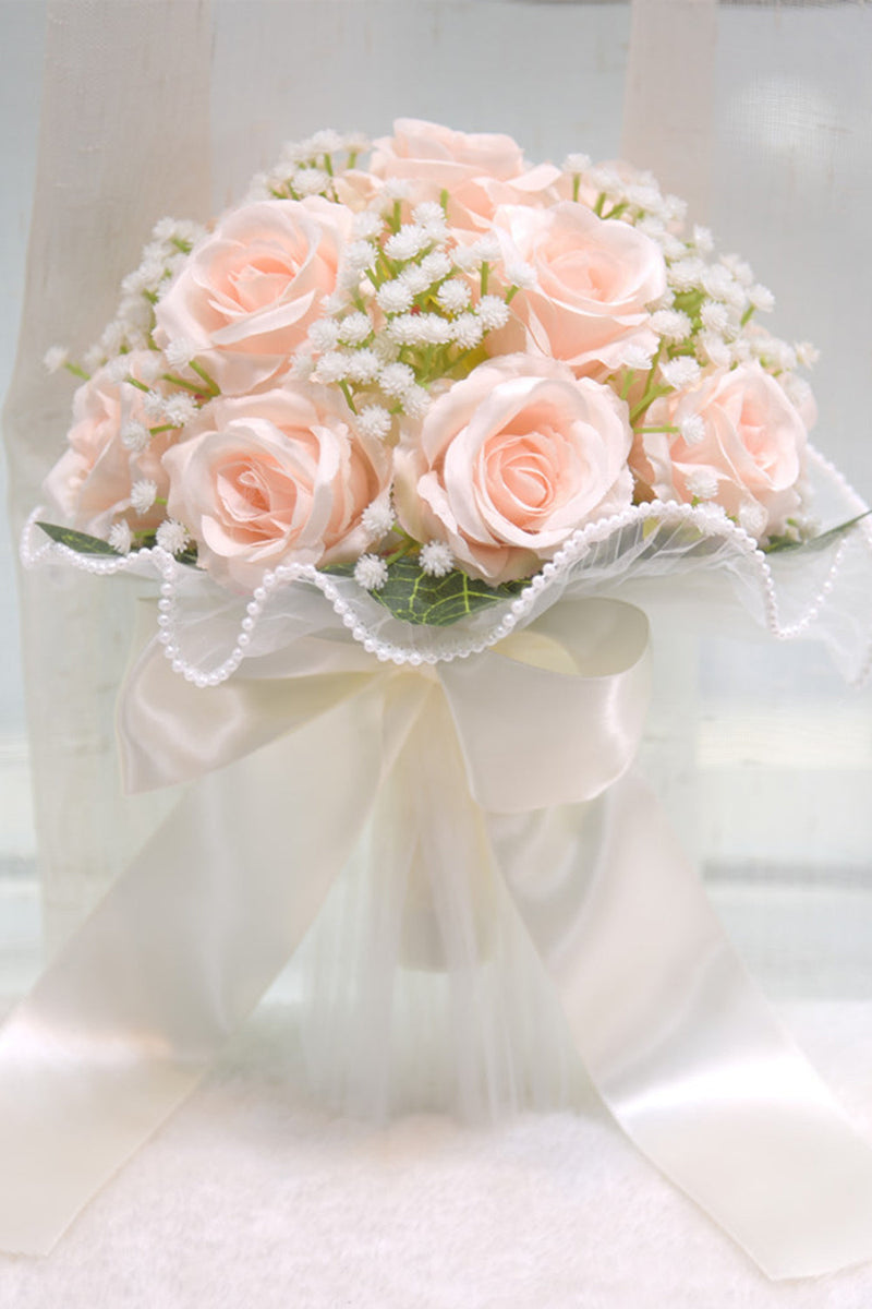 Load image into Gallery viewer, Pink Artificial Roses Bouquet for Wedding