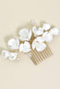 Load image into Gallery viewer, White Ceramic Flower Plate Hair Makeup Bridal Hair Comb