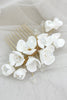 Load image into Gallery viewer, White Ceramic Flower Plate Hair Makeup Bridal Hair Comb