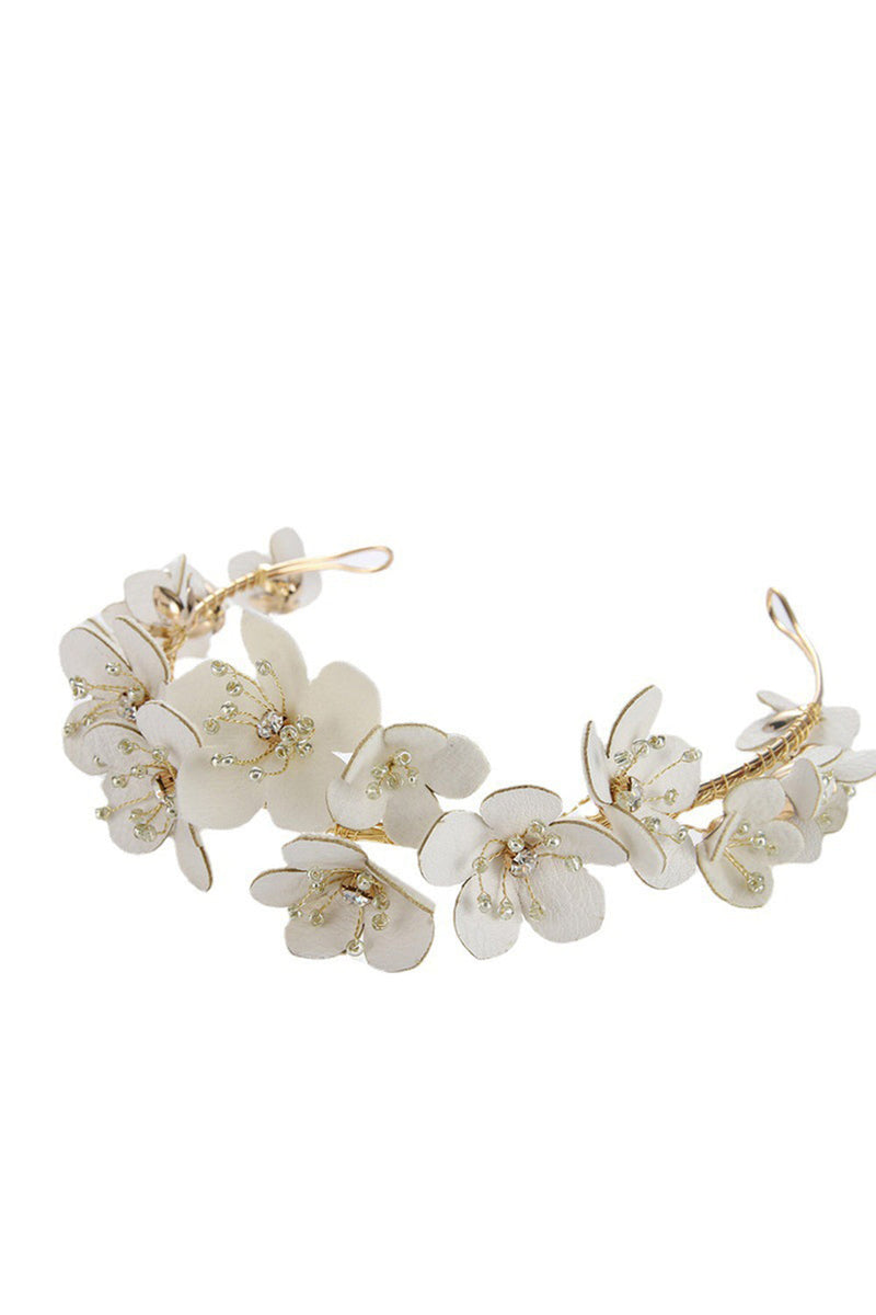 Load image into Gallery viewer, White Fairy Pearl Flower Bridal Headpiece