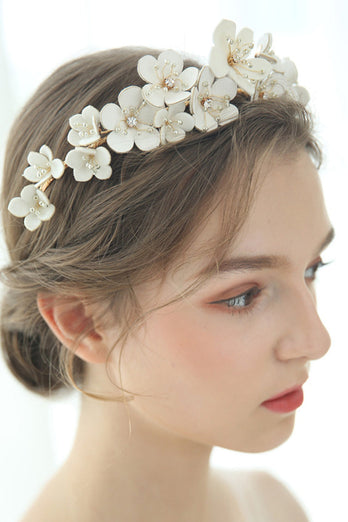 White Fairy Pearl Flower Bridal Headpiece