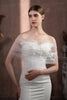 Load image into Gallery viewer, White Flower Applique Bridal Shawl